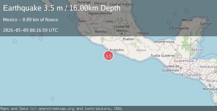 Map of OFFSHORE GUERRERO, MEXICO