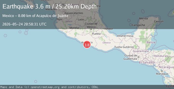 Map of OFFSHORE GUERRERO, MEXICO