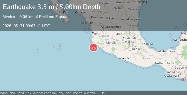Map of OFFSHORE JALISCO, MEXICO