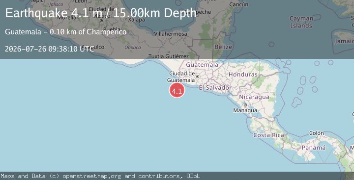 Map of OFF THE COAST OF GUATEMALA