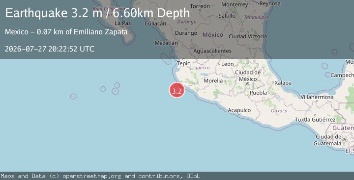 Map of OFFSHORE JALISCO, MEXICO
