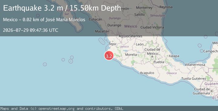 Map of OFFSHORE JALISCO, MEXICO