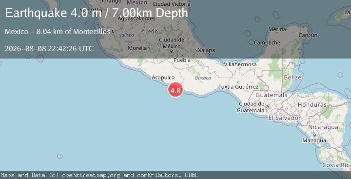 Map of OFFSHORE GUERRERO, MEXICO