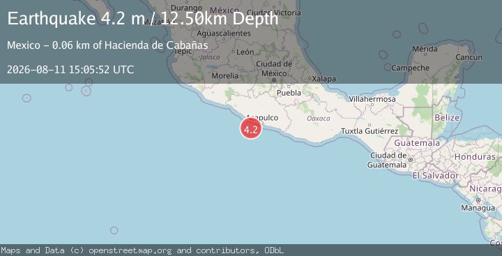 Map of OFFSHORE GUERRERO, MEXICO