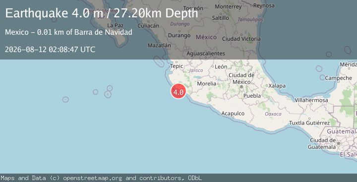 Map of OFFSHORE JALISCO, MEXICO