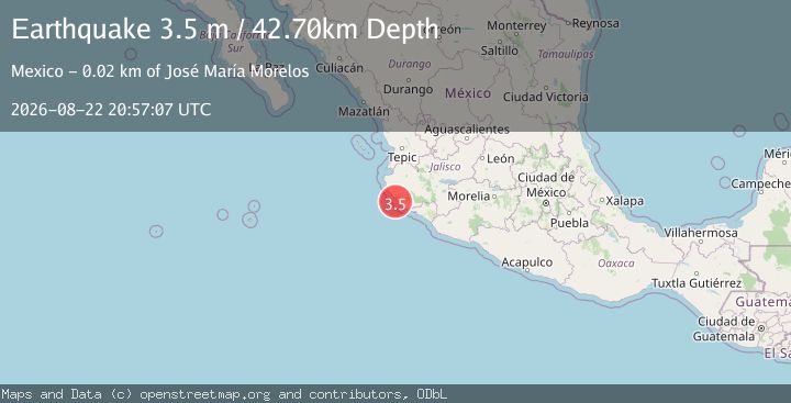 Map of OFFSHORE JALISCO, MEXICO