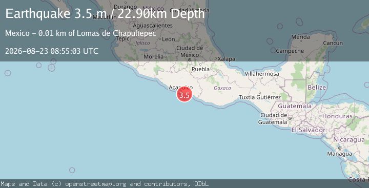 Map of OFFSHORE GUERRERO, MEXICO