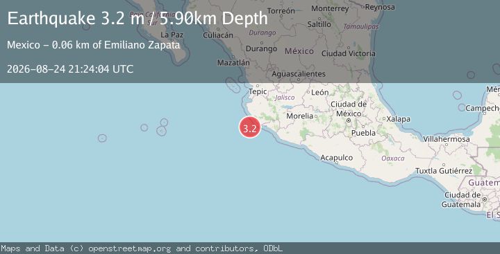 Map of OFFSHORE JALISCO, MEXICO