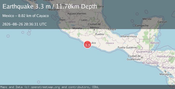 Map of OFFSHORE GUERRERO, MEXICO