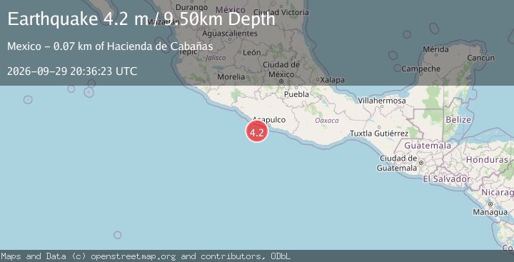 Map of OFFSHORE GUERRERO, MEXICO