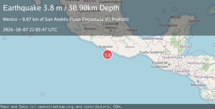 Map of OFFSHORE GUERRERO, MEXICO