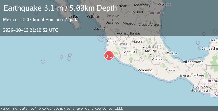 Map of OFFSHORE JALISCO, MEXICO