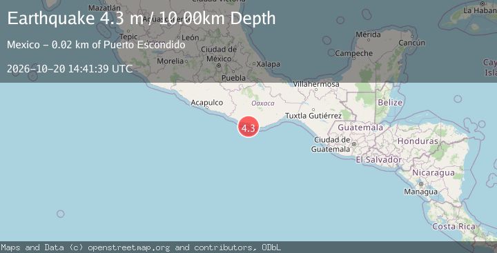Map of OFFSHORE OAXACA, MEXICO