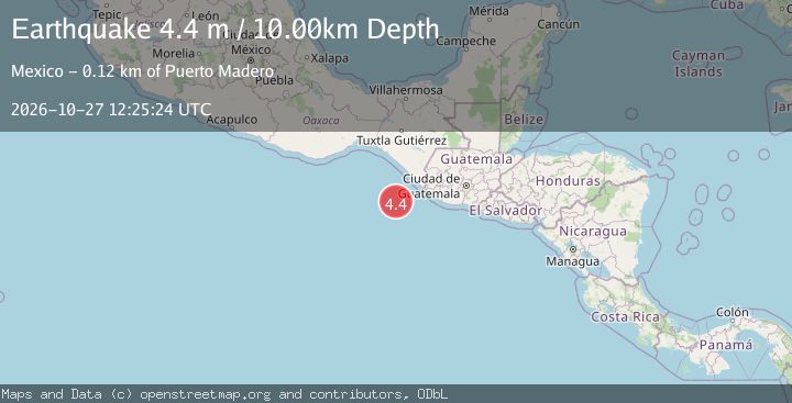 Map of OFF COAST OF CHIAPAS, MEXICO