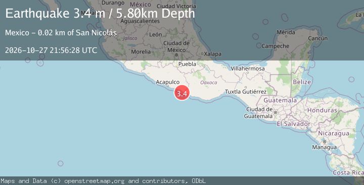 Map of OFFSHORE GUERRERO, MEXICO