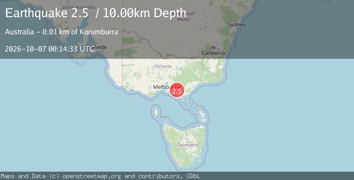 Map of Near Southeast Coast of Australia