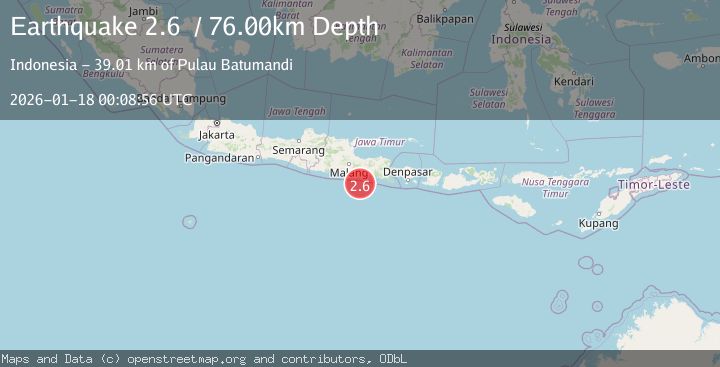 Map of Java, Indonesia