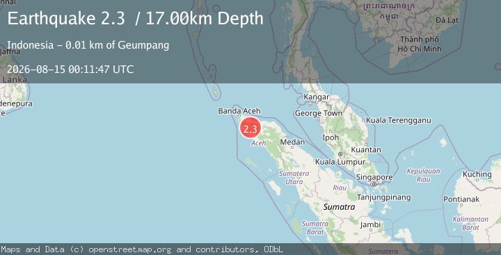 Map of Northern Sumatra, Indonesia