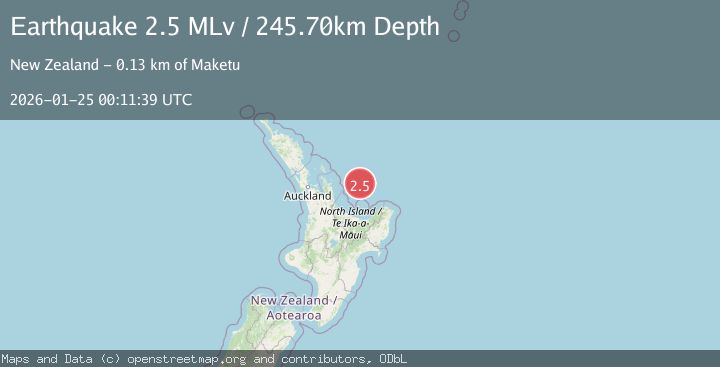 Map of Off East Coast of North Island, New Zealand