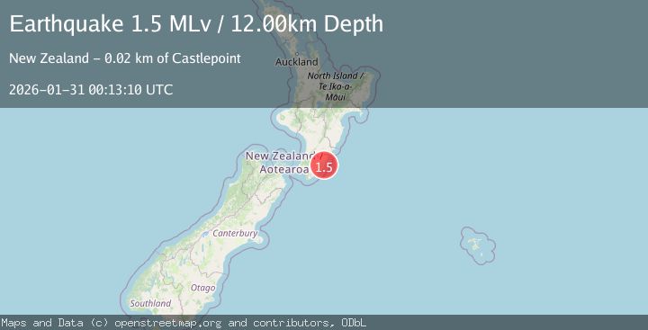 Map of Off East Coast of North Island, New Zealand