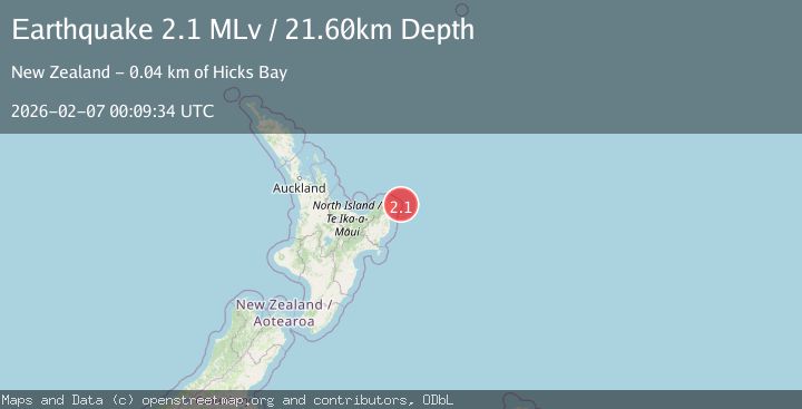 Map of Off East Coast of North Island, New Zealand