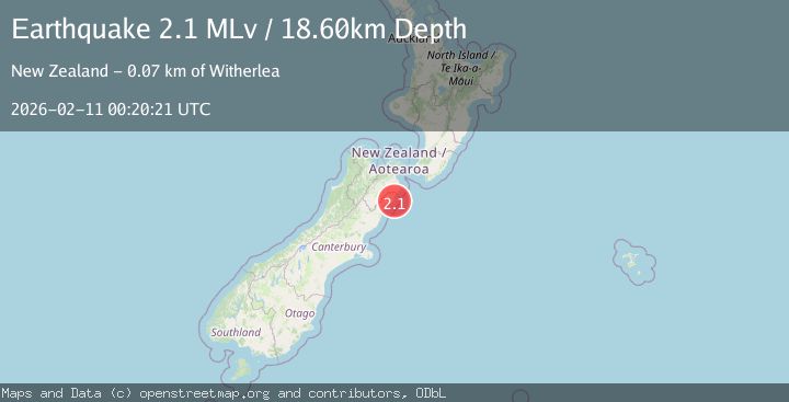 Map of Off East Coast of South Island, New Zealand