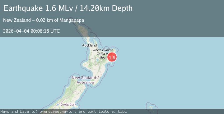 Map of North Island, New Zealand