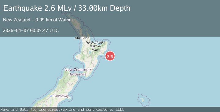 Map of Off East Coast of North Island, New Zealand