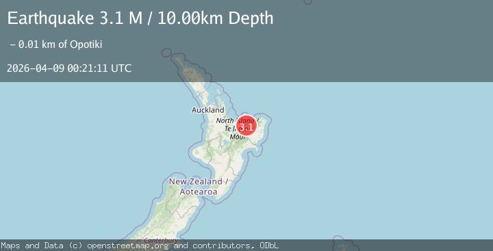Map of Off East Coast of North Island, New Zealand