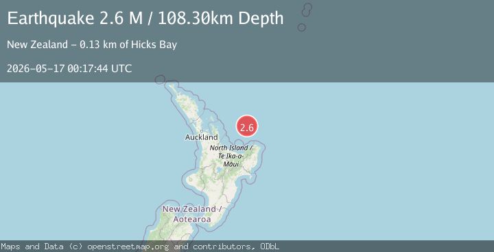 Map of Off East Coast of North Island, New Zealand