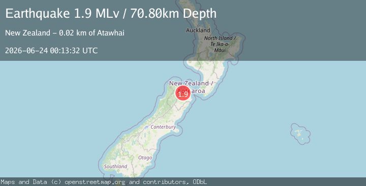 Map of South Island, New Zealand
