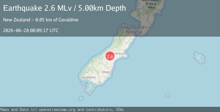 Map of South Island, New Zealand