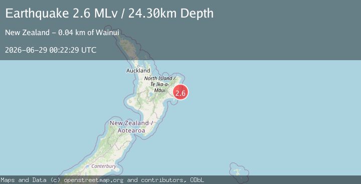 Map of Off East Coast of North Island, New Zealand