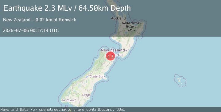 Map of South Island, New Zealand