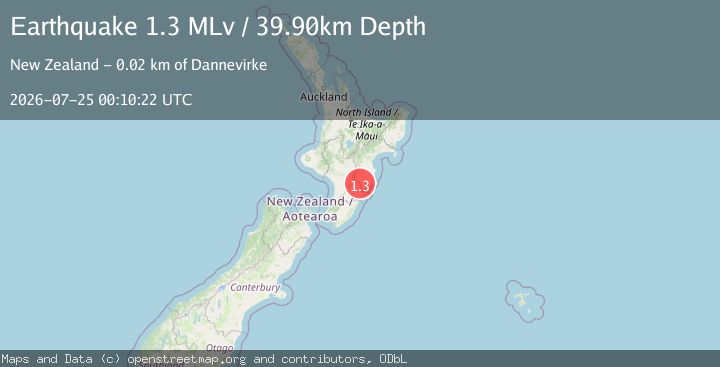 Map of North Island, New Zealand