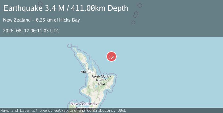 Map of Off East Coast of North Island, New Zealand