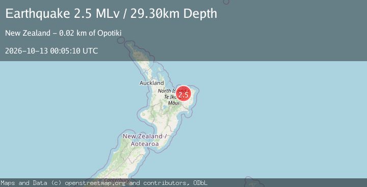 Map of Off East Coast of North Island, New Zealand