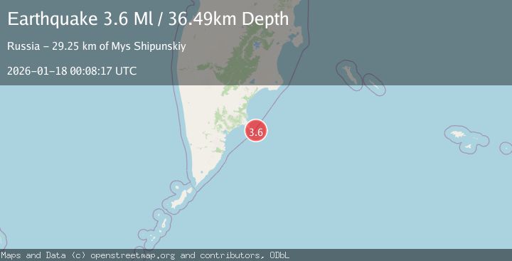 Map of Near East Coast of Kamchatka