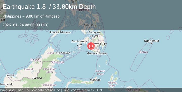 Map of Mindanao, Philippines