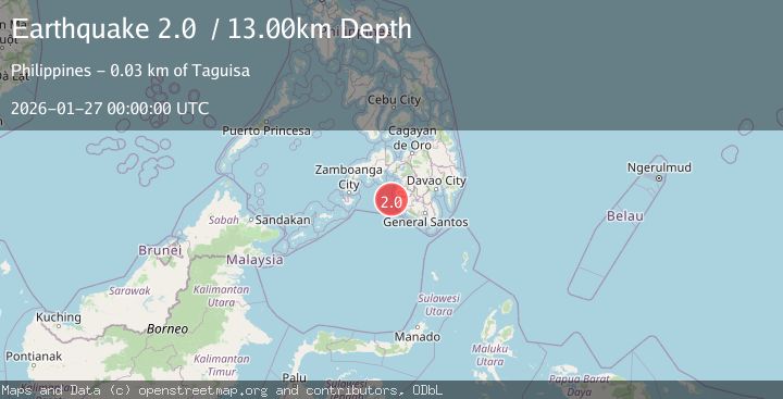 Map of Mindanao, Philippines