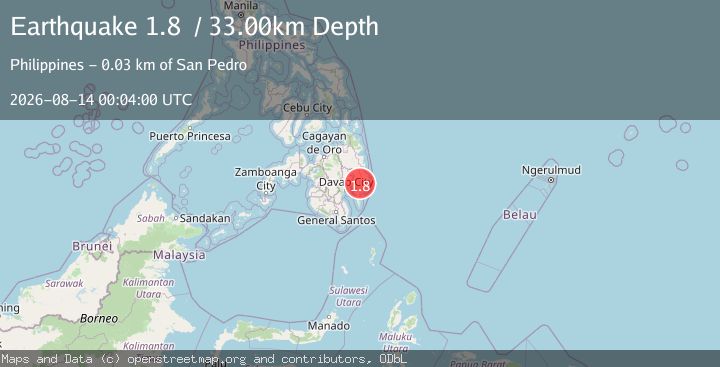Map of Mindanao, Philippines
