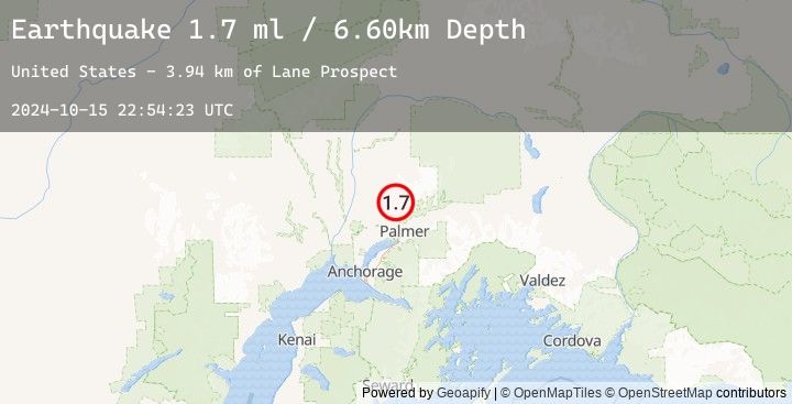 Map of 14 km N of Fishhook, Alaska