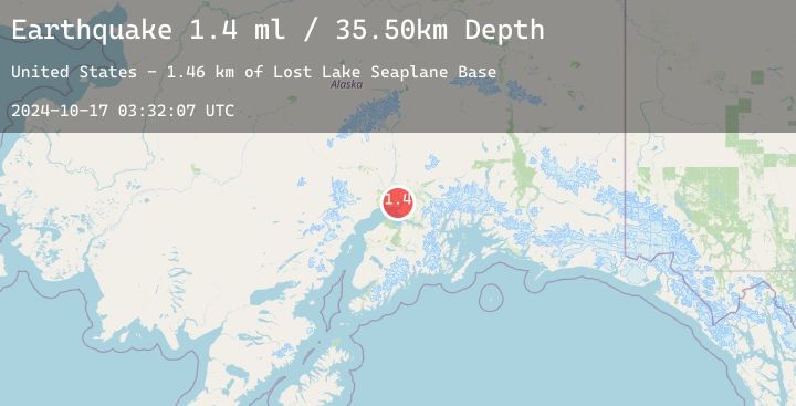 Map of 4 km SW of Point MacKenzie, Alaska