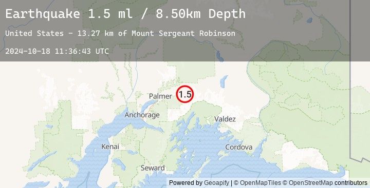 Map of 27 km SE of Chickaloon, Alaska