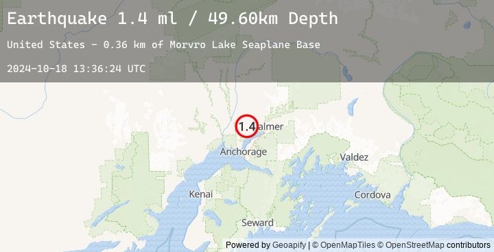 Map of 3 km SE of Houston, Alaska