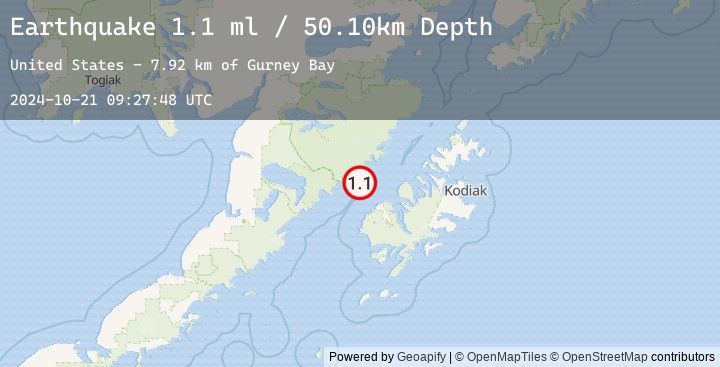 Map of 37 km NNW of Karluk, Alaska