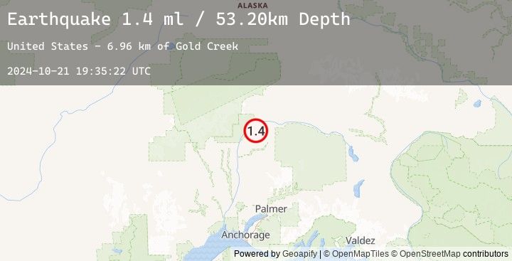 Map of 41 km NE of Chase, Alaska