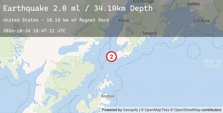 Map of 17 km SW of Nanwalek, Alaska