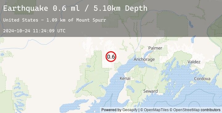 Map of 66 km WNW of Beluga, Alaska