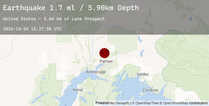 Map of 16 km N of Fishhook, Alaska